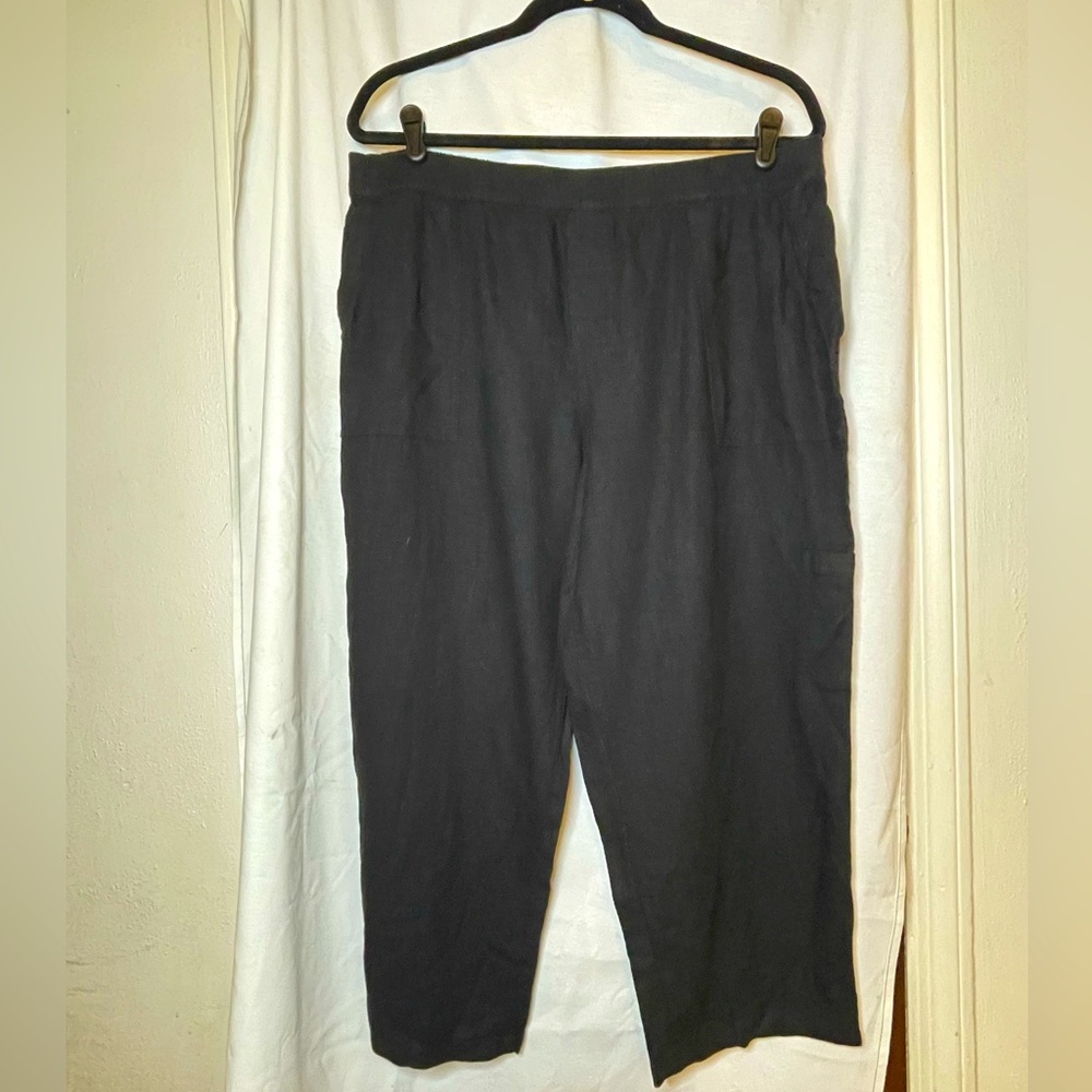 NWOT Black Susan Graver Pure 3/4 Lounge Drawstring Capri Pants w Pockets Size LP